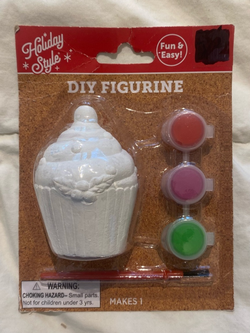 Holiday Style DIY Cupcake Figurine Paint Craft Kit